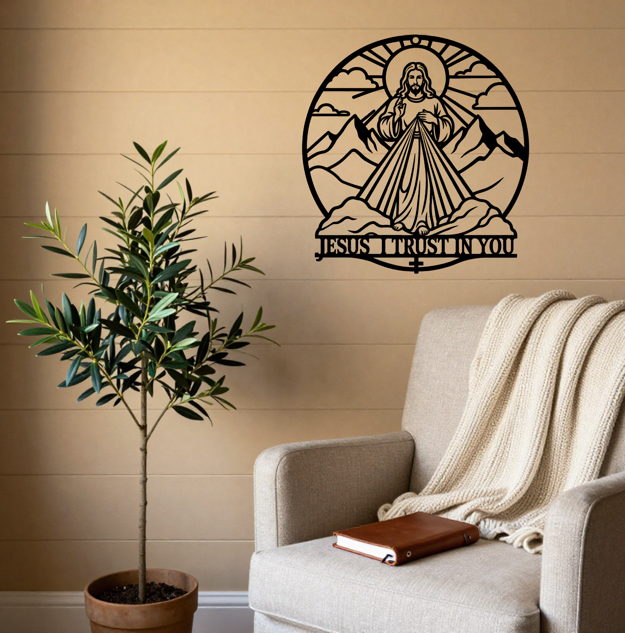 Jesus I Trust In You Metal Wall Art - Divine Mercy - Image 2