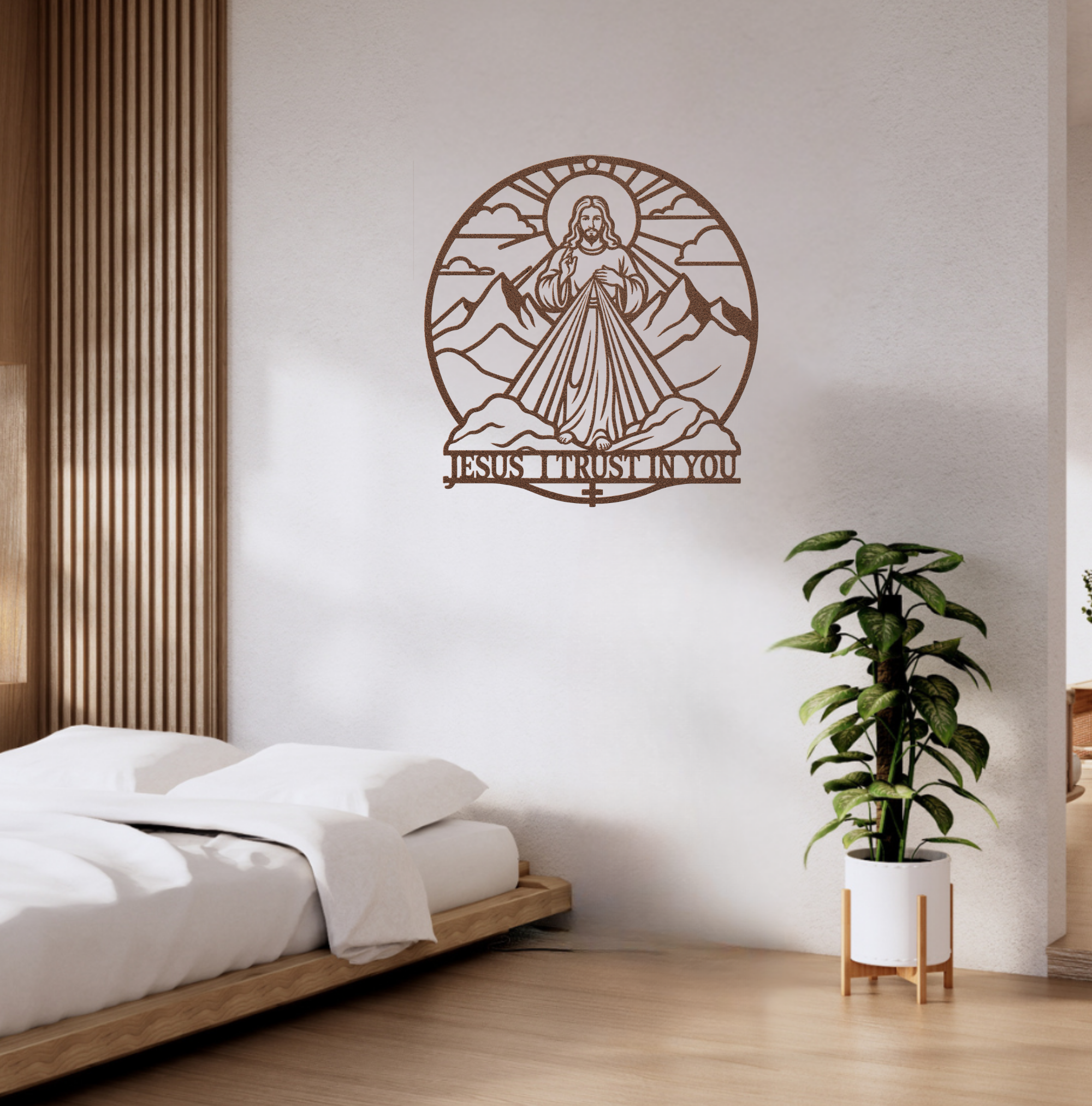 Jesus I Trust In You Metal Wall Art - Divine Mercy - Image 3