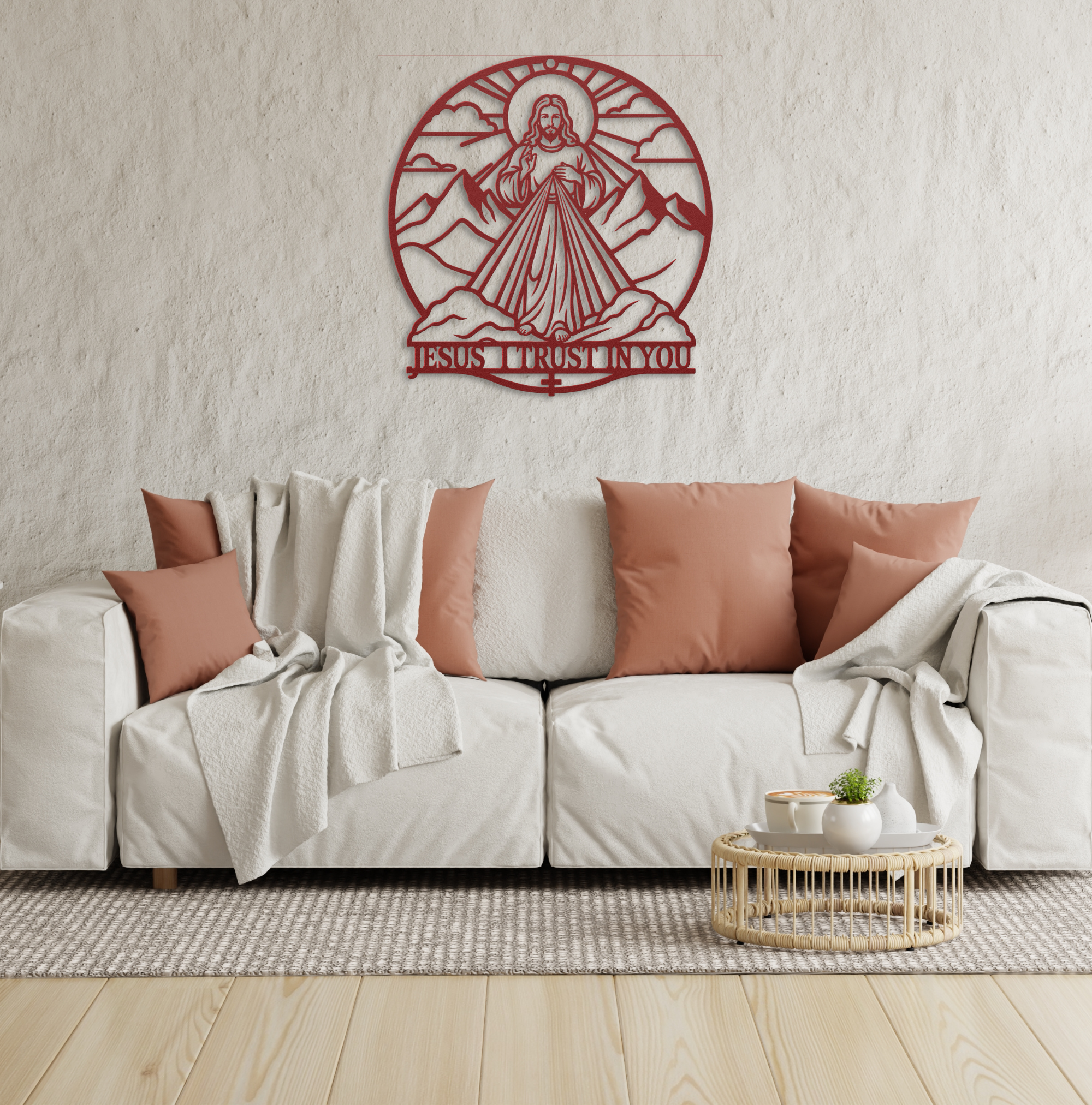 Jesus I Trust In You Metal Wall Art - Divine Mercy - Image 4