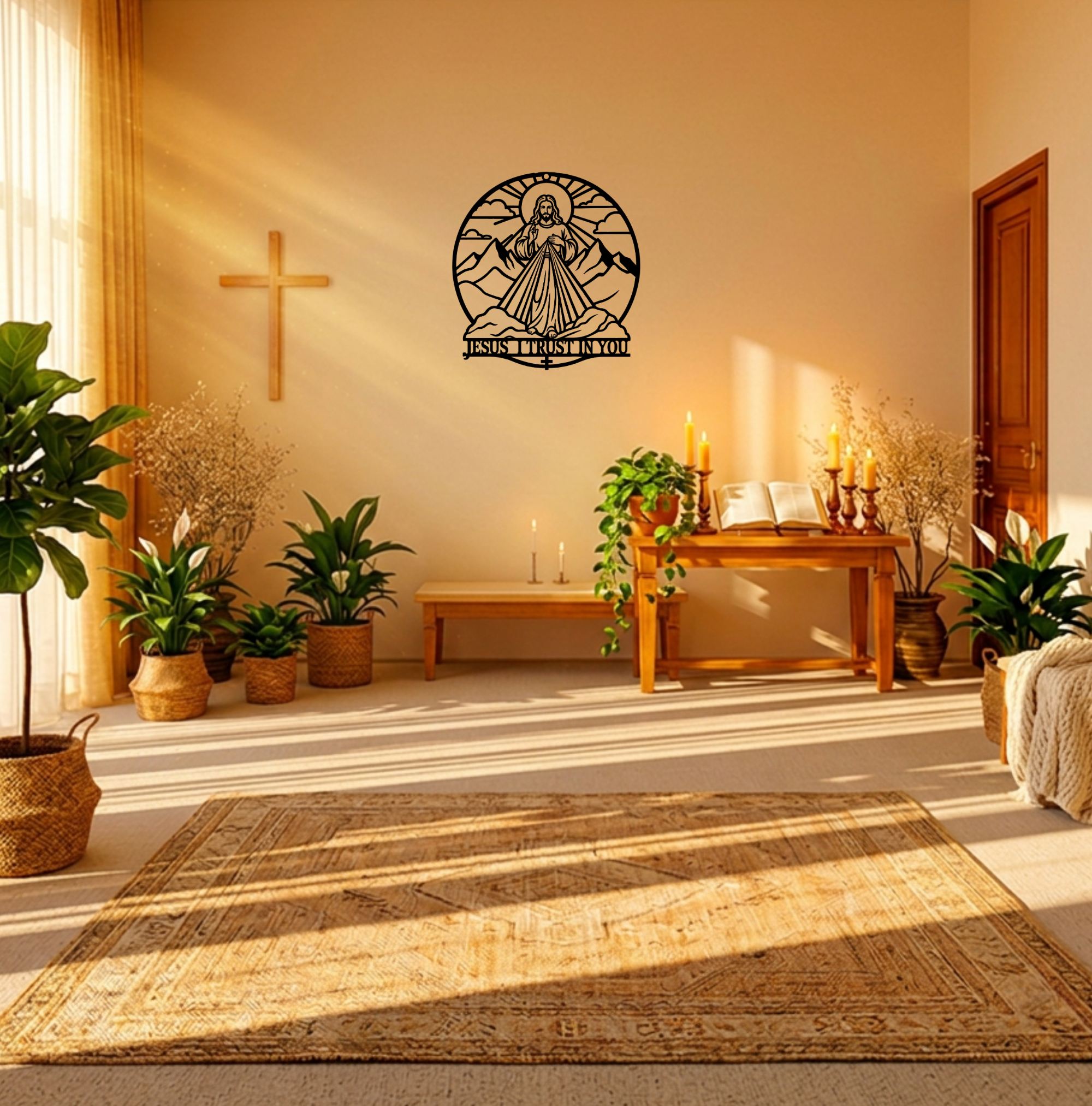 Jesus I Trust In You Metal Wall Art - Divine Mercy - Image 9